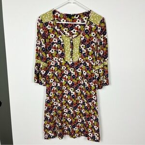 Boden Sabina Jersey Tunic Floral Contrast Dress Pockets